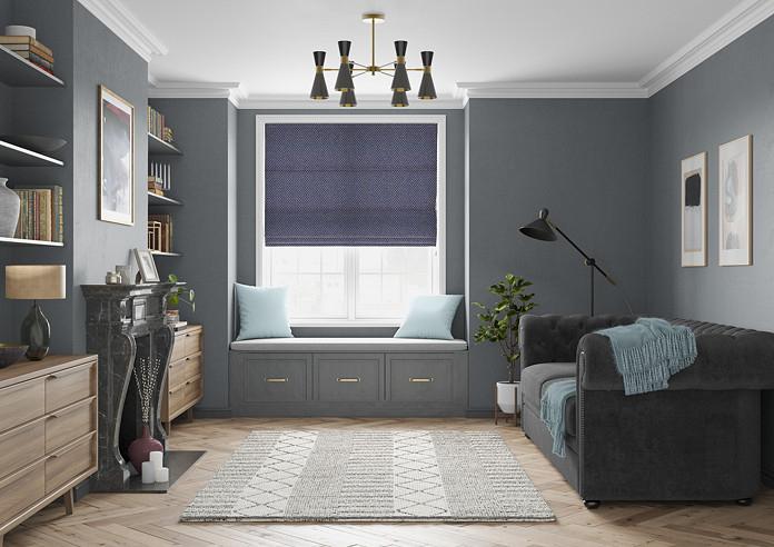 Sicily, Blue - Roman Blind - Image 5